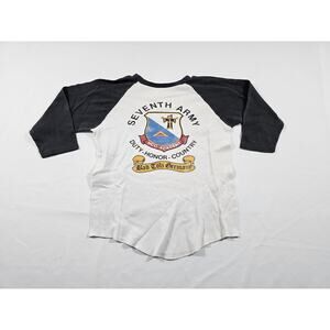 NCO Seventh Army Duty Honor Country Germany Black And White Raglan Shirt Sz S